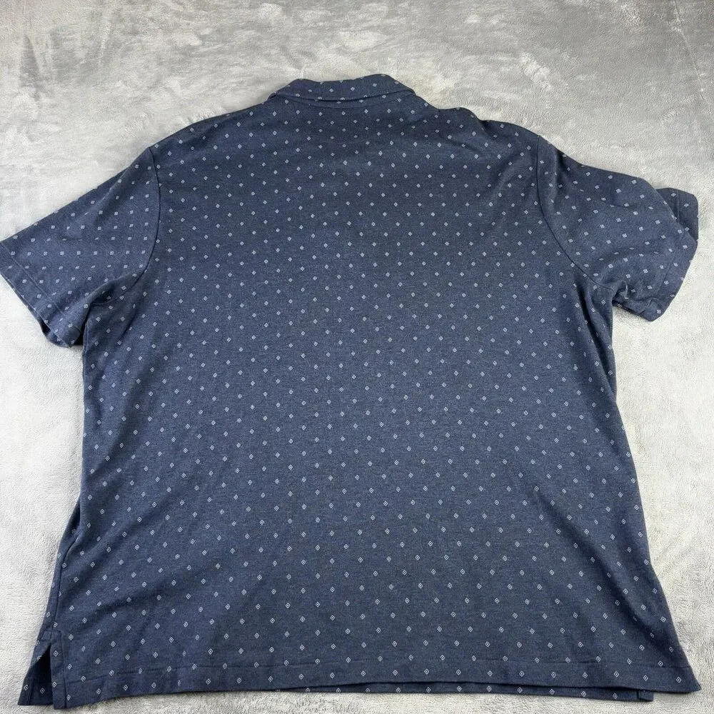 Polo Golf Ralph Lauren Shirt Men Xl  Blue Geometric All Over Print White Diamond